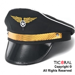 SOMBRERO PILOTO AVION NEGRO x 1